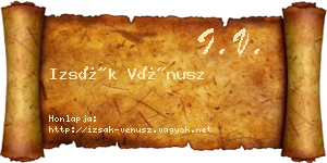 Izsák Vénusz névjegykártya